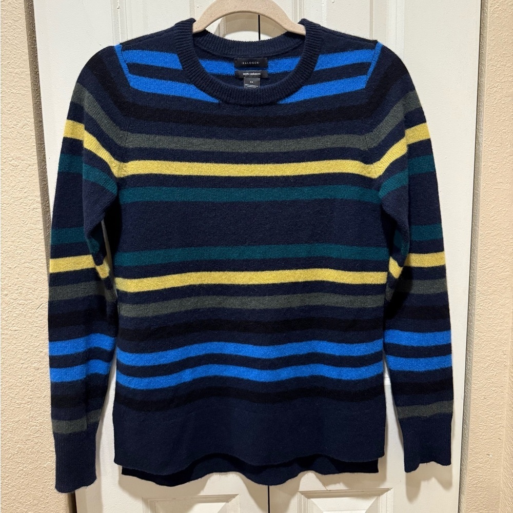 Halogen Nordstrom Cashmere 100% Striped Crewneck Sweater ,‎ size XS